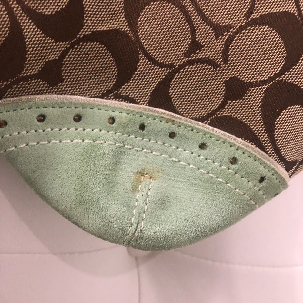 Coach handbag purse green mint monogram medium - Picture 6 of 7
